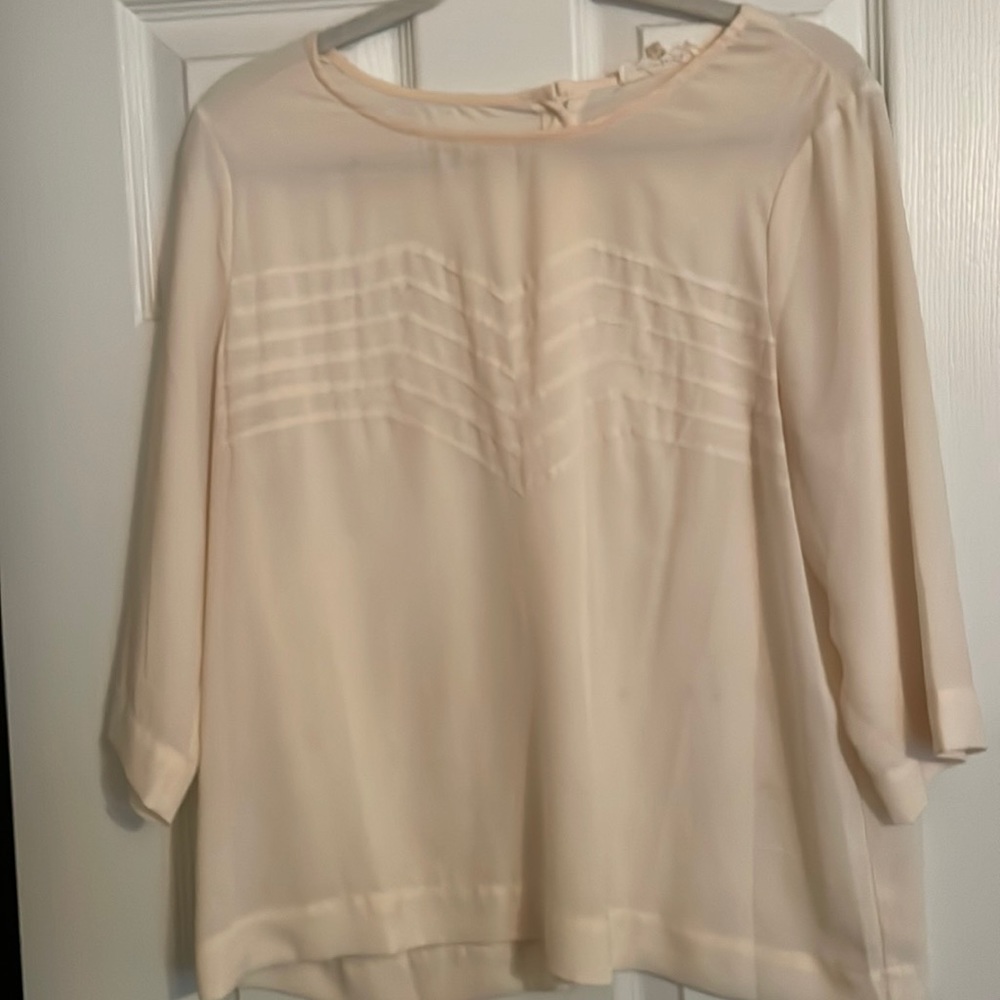 Sugar Lips Cream Blouse with Button Back